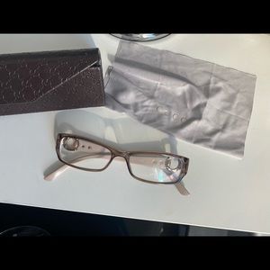 Pinkish Brown Prescription Gucci Glasses + Case